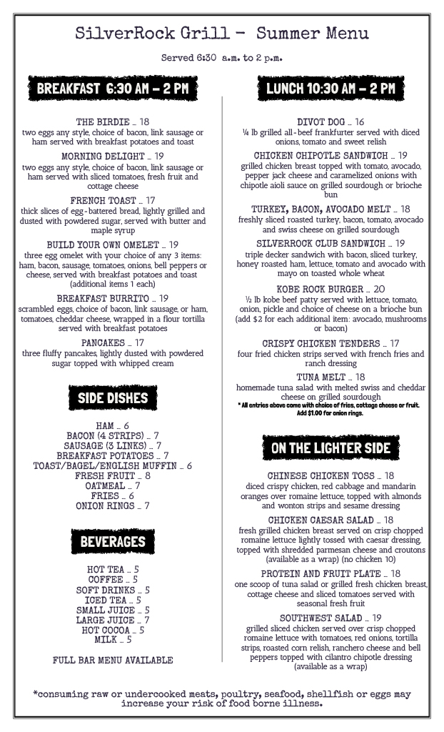 Summer Menu 2026